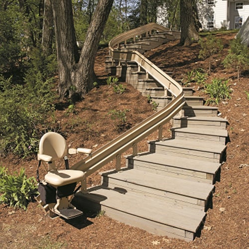 Bruno CRE 2110E Residential Outdoor Curved Stair Lift